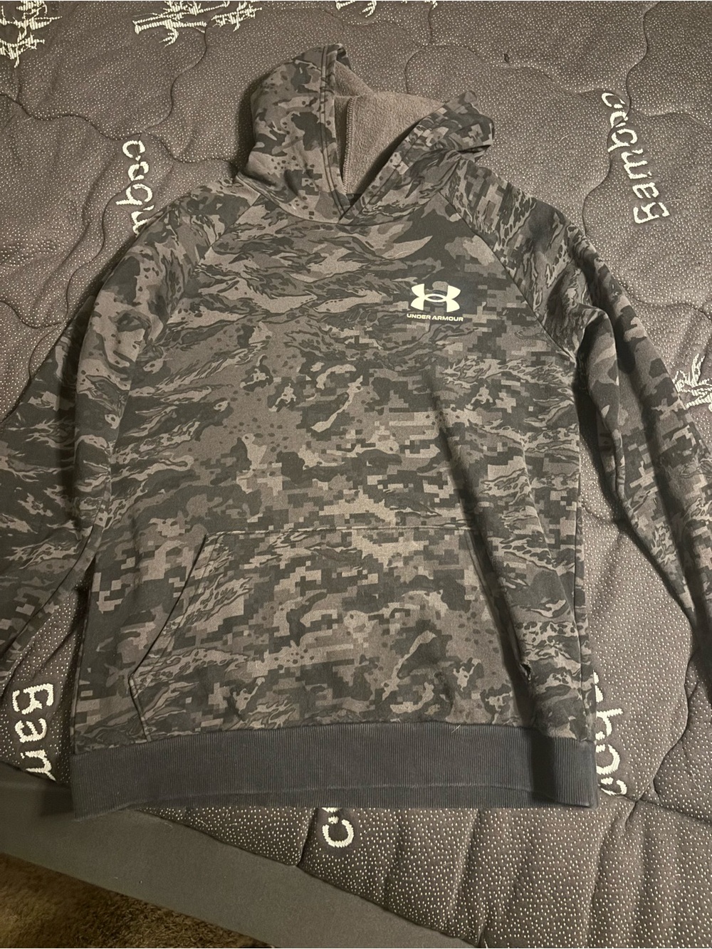 Youth Under Armour camo print hoodie